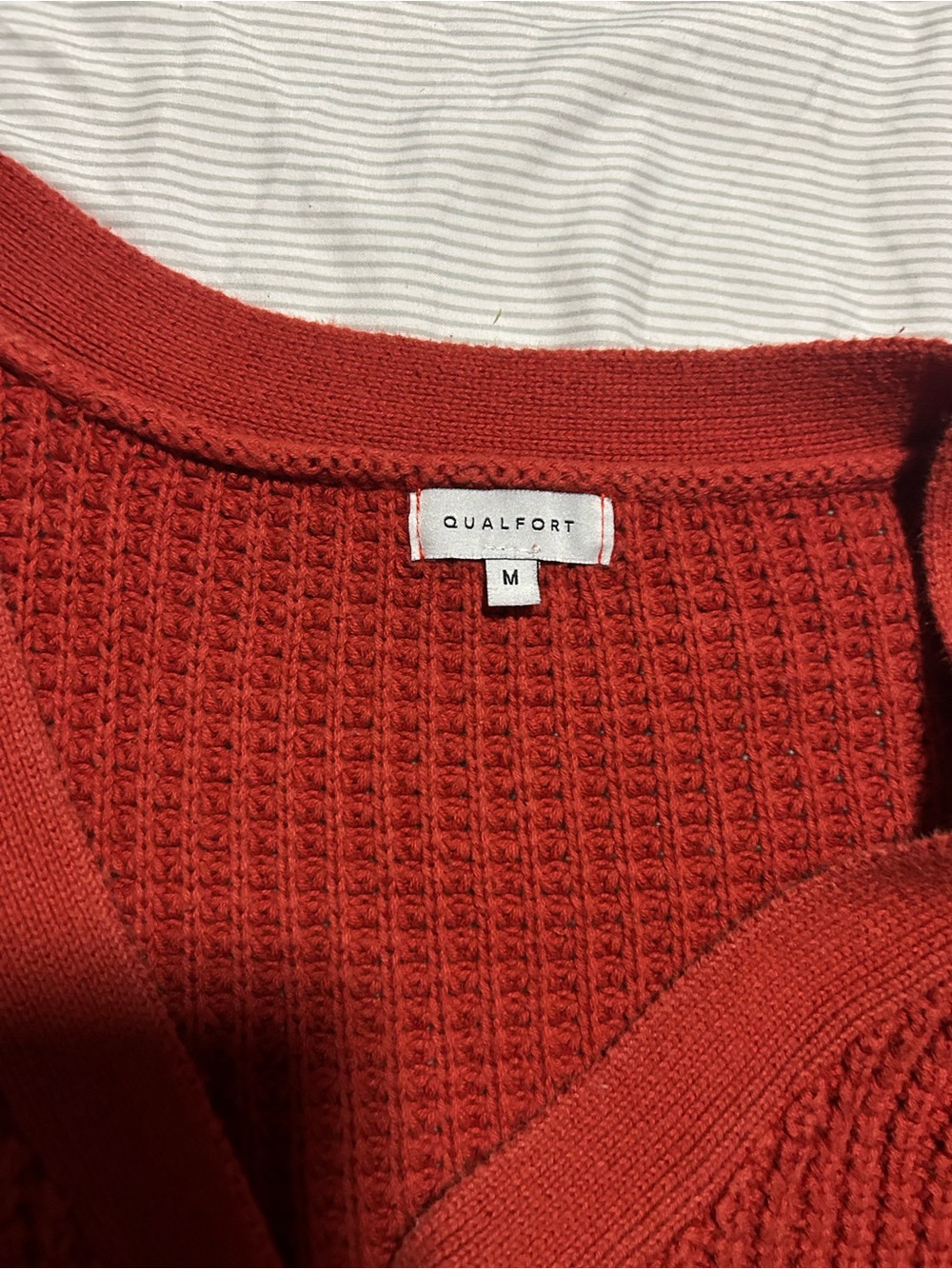 Women's Textured Button-Front Sweater Cardigan - Rust - Picture 6 of 6